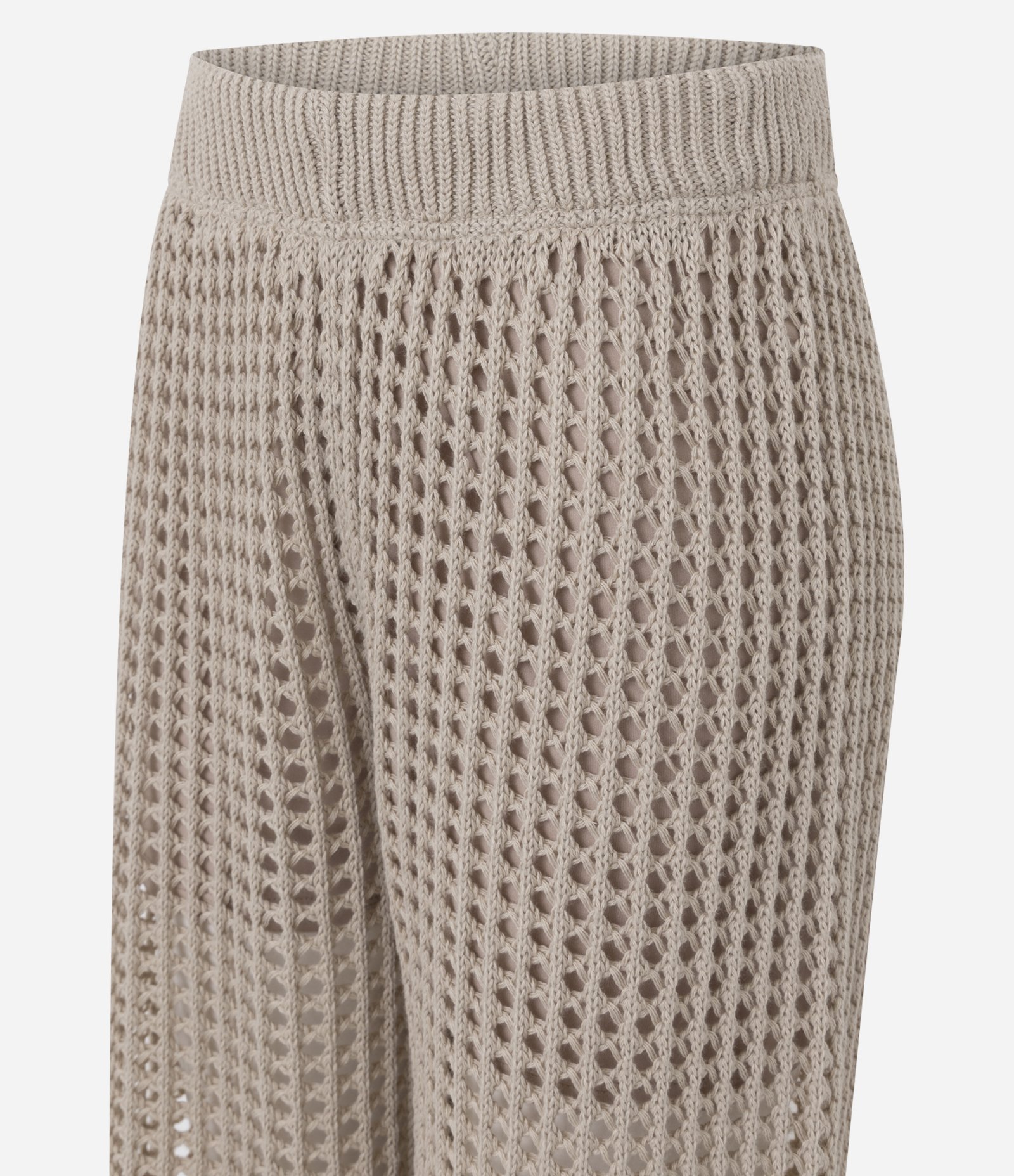 Calça Aladim em Tricô com Forro de Short Bege 6