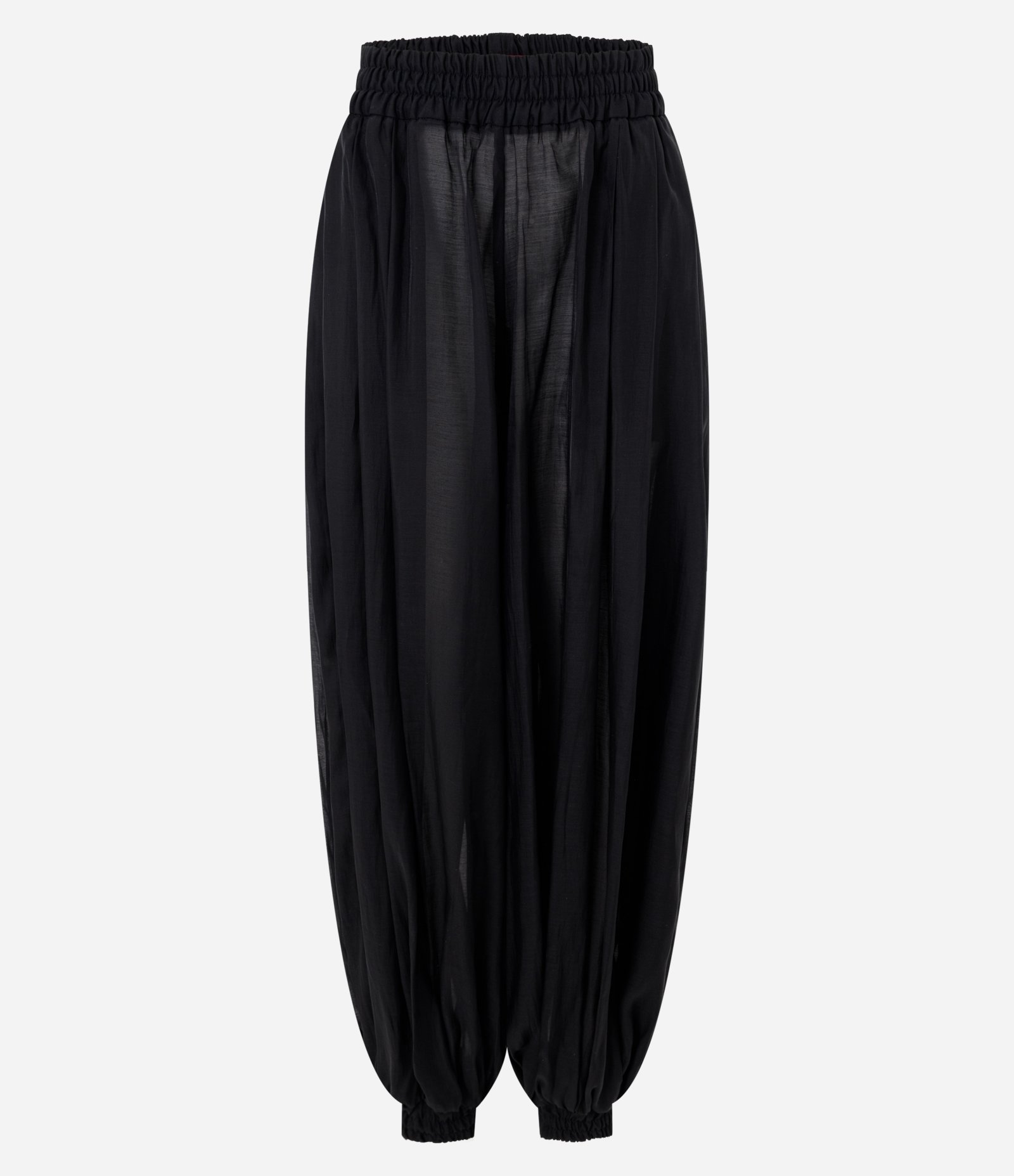 Calça Aladim com Transparência em Lyocel e Cós Elástico Preto 5