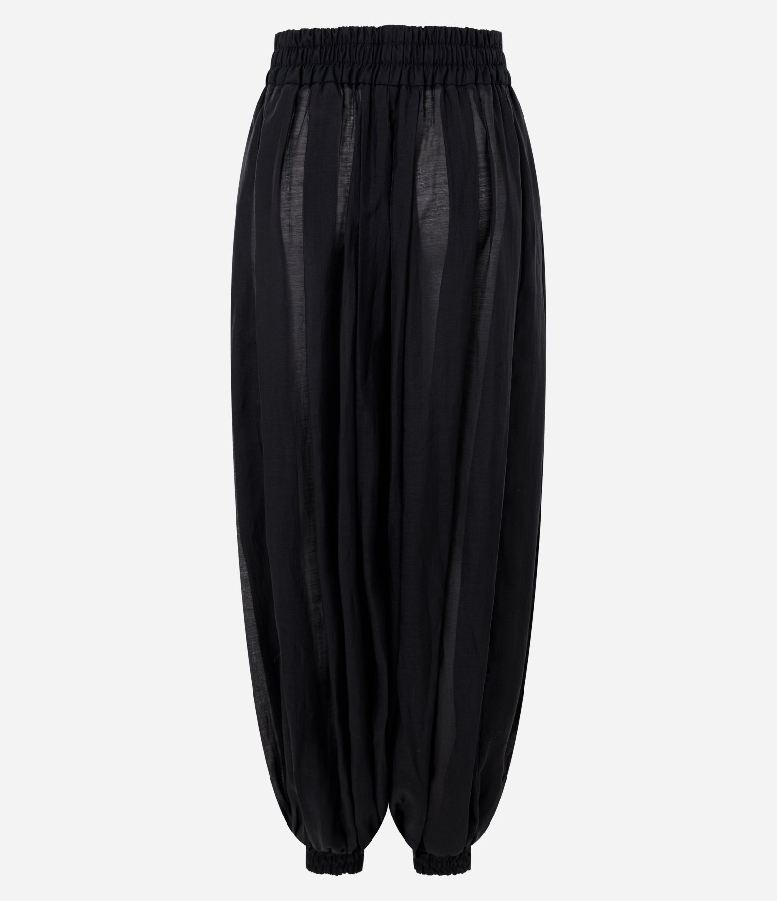 Calça Aladim com Transparência em Lyocel e Cós Elástico Preto 6