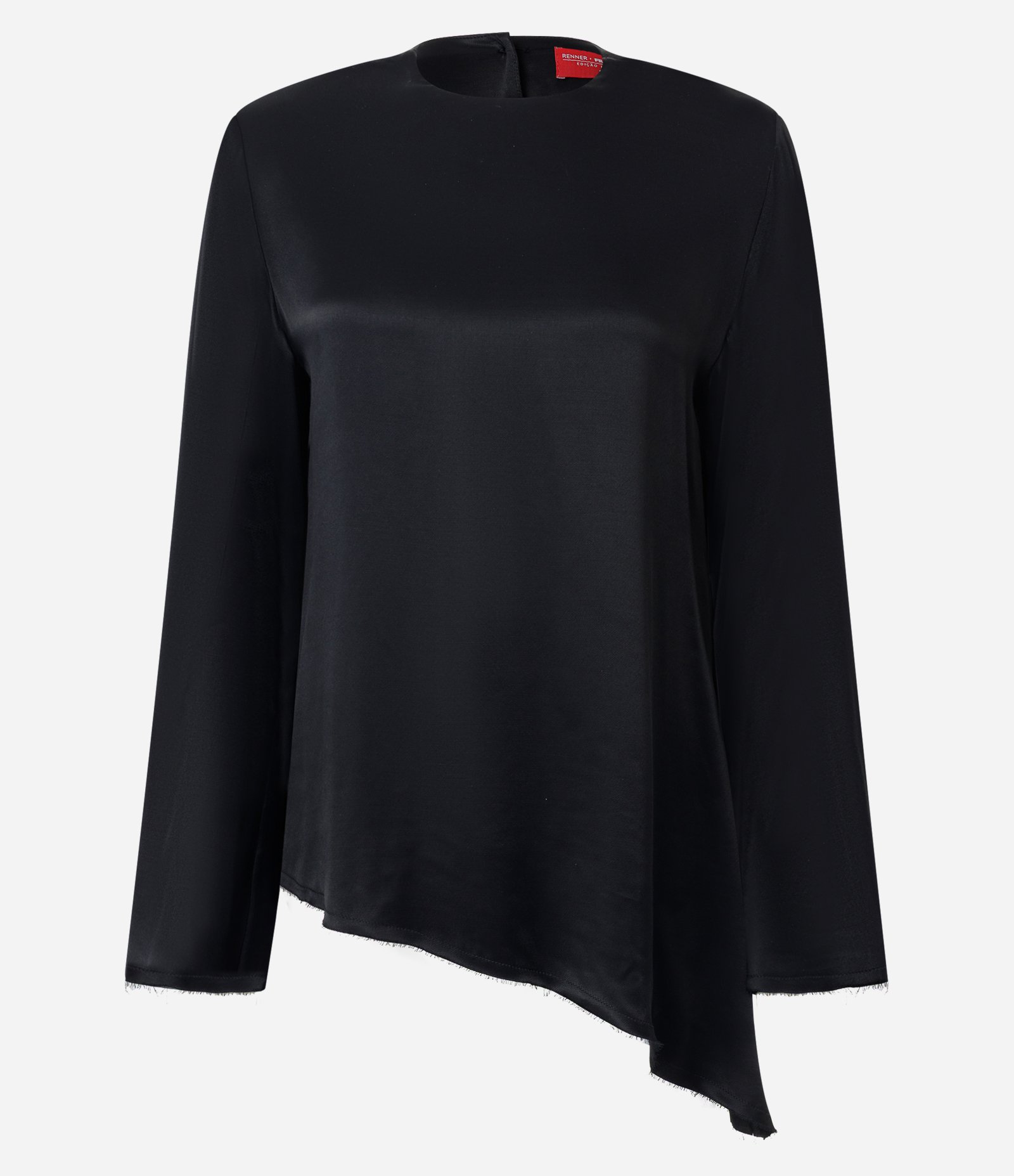 Blusa com Abertura nas Costas e Barra Assimétrica Preto 5