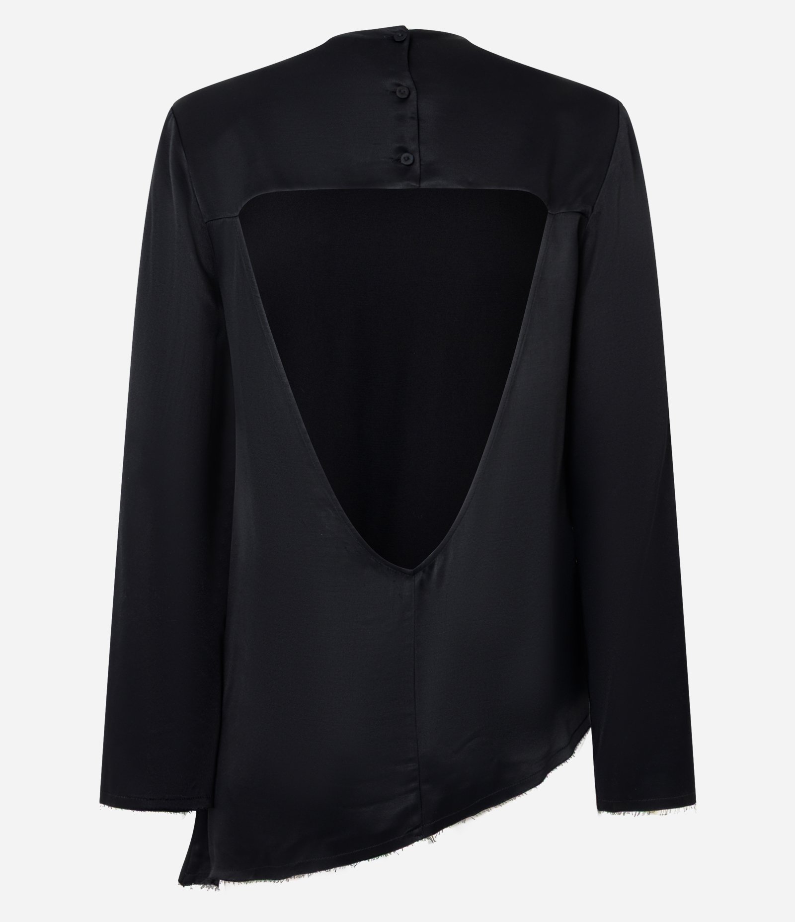 Blusa com Abertura nas Costas e Barra Assimétrica Preto 6