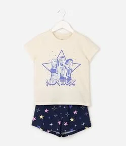 Pijama Infantil em Algodão K-Pop Demon Hunters - Tam 5 a 14 Anos