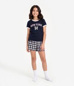 Pijama em Algodão com Estampa New York - Tam 7 a 16 Anos