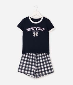 Pijama em Algodão com Estampa New York - Tam 7 a 16 Anos