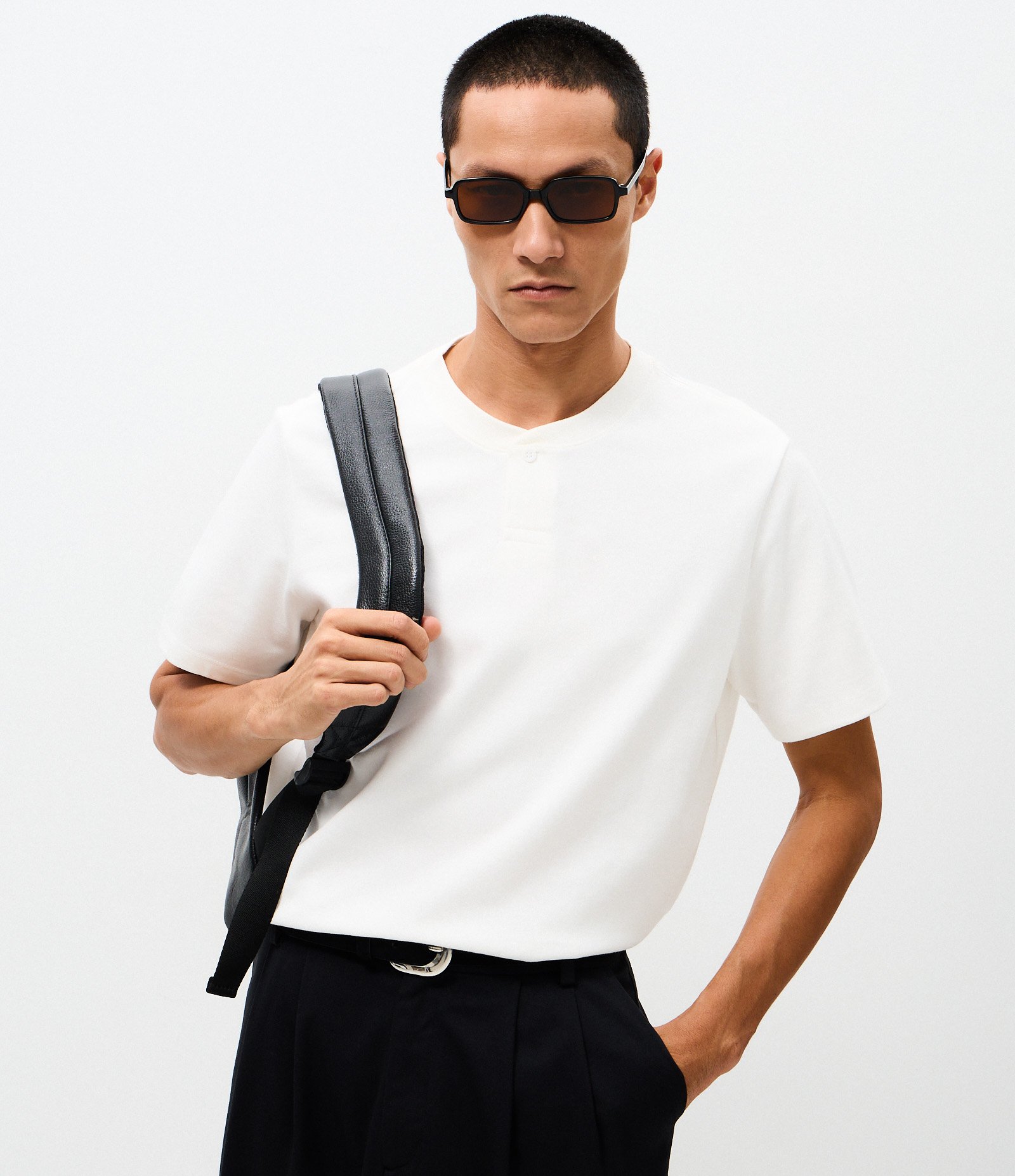 Camiseta Gola Padre Manga Curta Branco 1