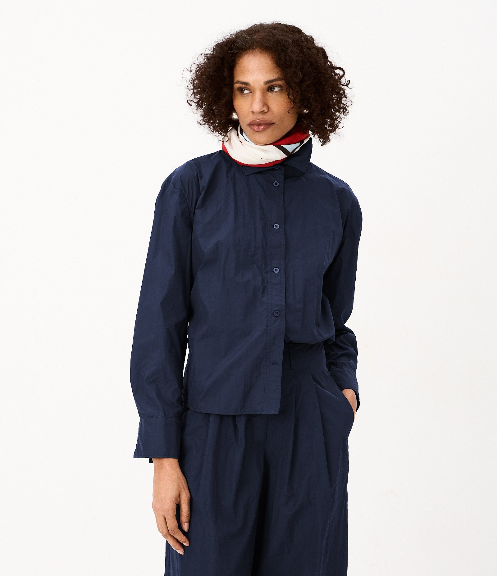 Camisa em Poliamida com Gola Alta Azul 1