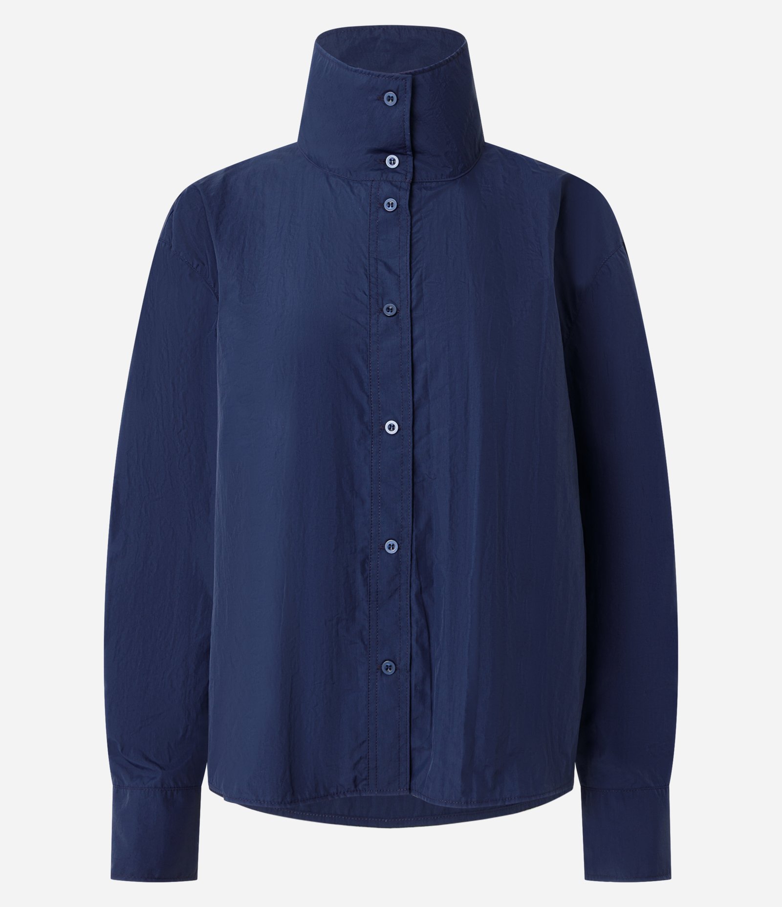 Camisa em Poliamida com Gola Alta Azul 6