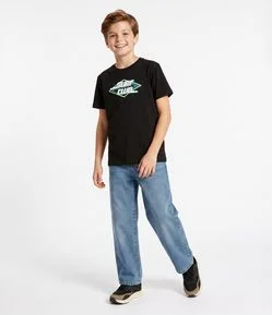 Calça Baggy Infantil em Jeans - tam - 5 a 14 Anos