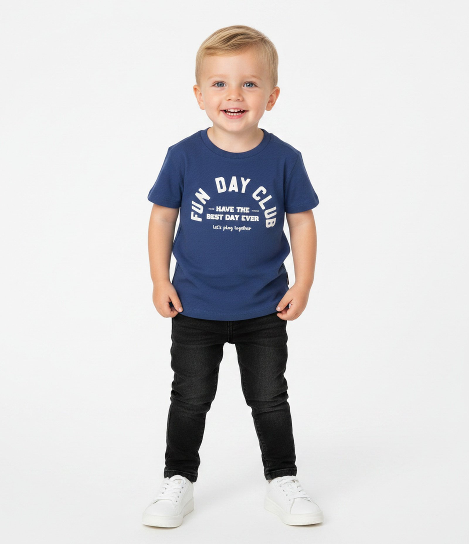 Camiseta Relaxed com Estampa Fun Day Club - Tam 1 a 6 Anos Azul 1