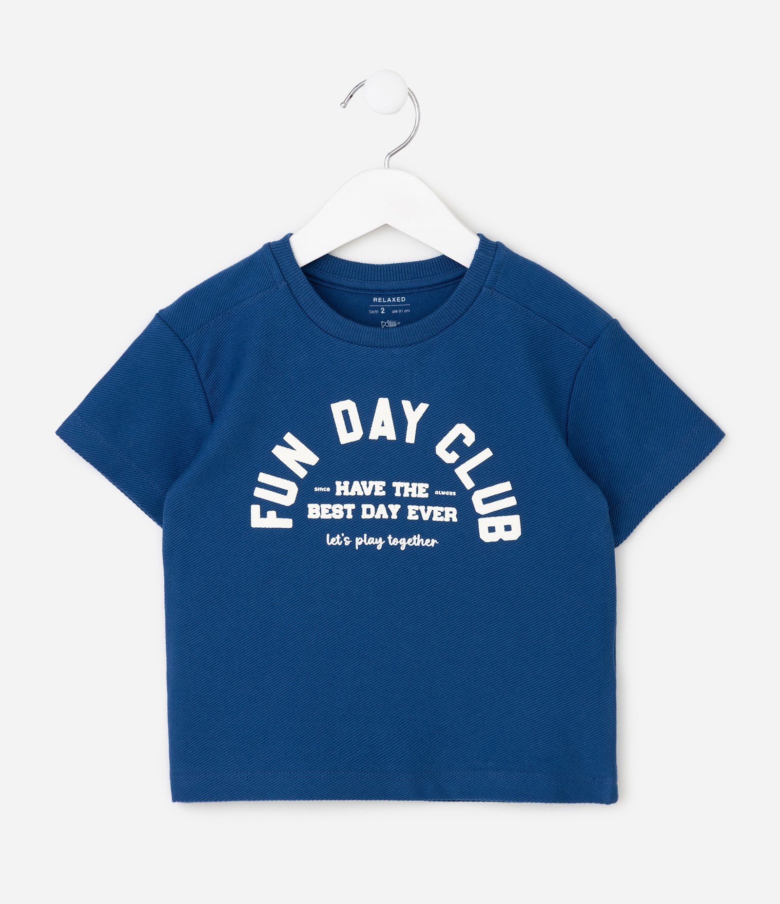 Camiseta Relaxed com Estampa Fun Day Club - Tam 1 a 6 Anos Azul 2