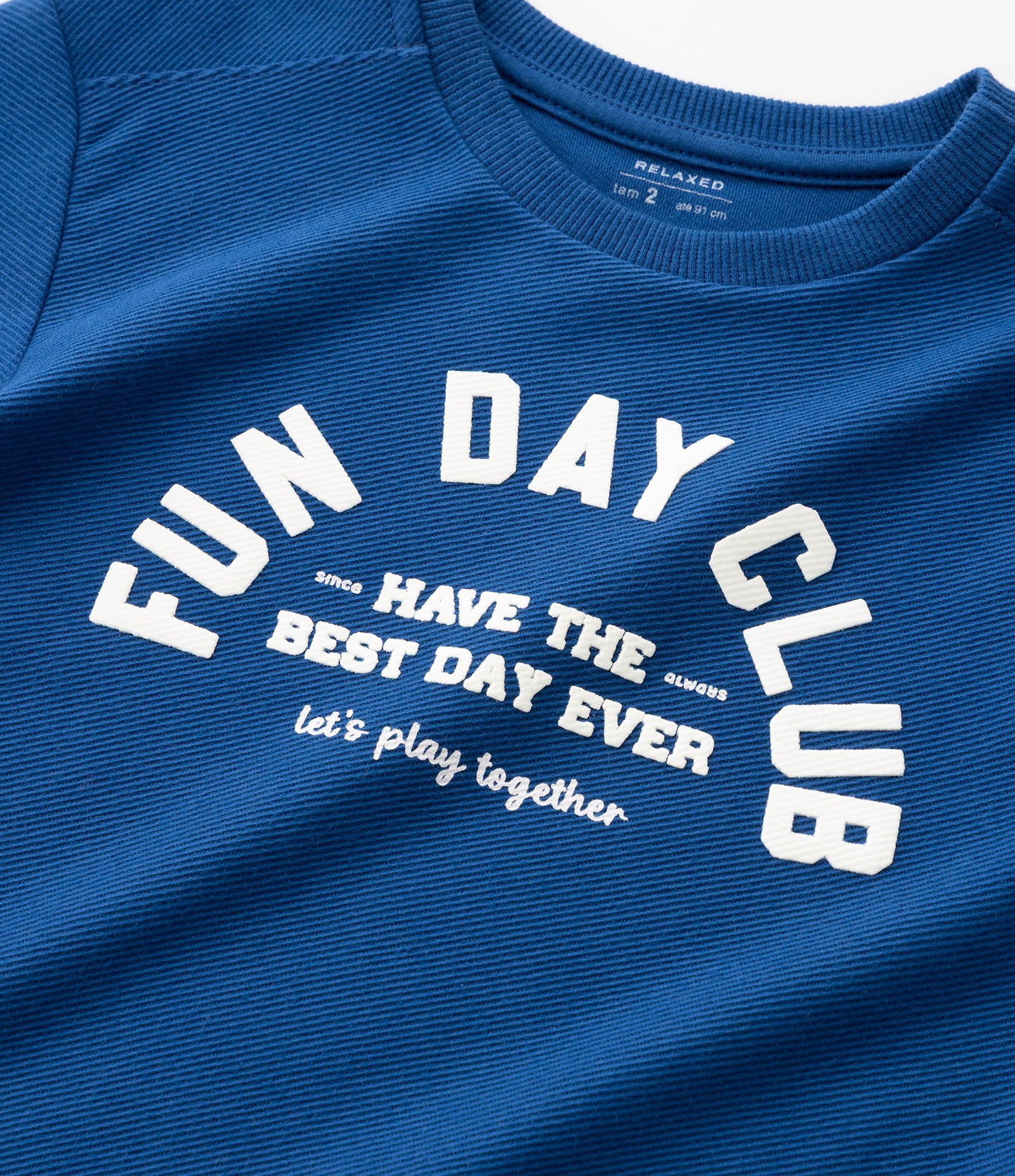 Camiseta Relaxed com Estampa Fun Day Club - Tam 1 a 6 Anos Azul 5