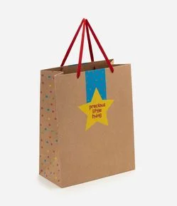 Embalagem para Presente Média em Papel com Estrela Decorativa