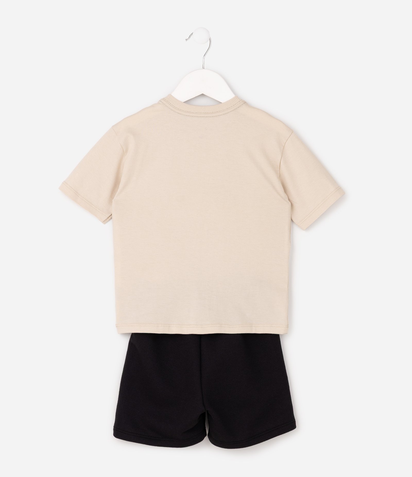 Conjunto Camiseta e Bermuda em Moletom com Ícones Esportivos - Tam 1 a 6 Anos Off White 3