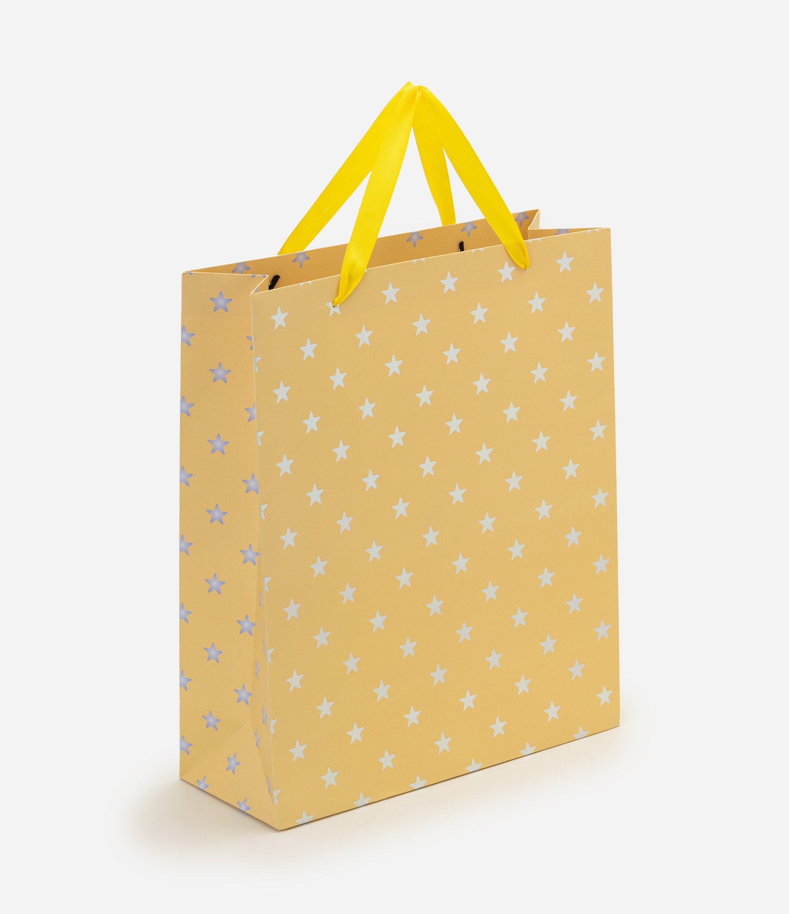 Embalagem para Presente Média em Papel com Estampa de Estrelas Amarelo 1