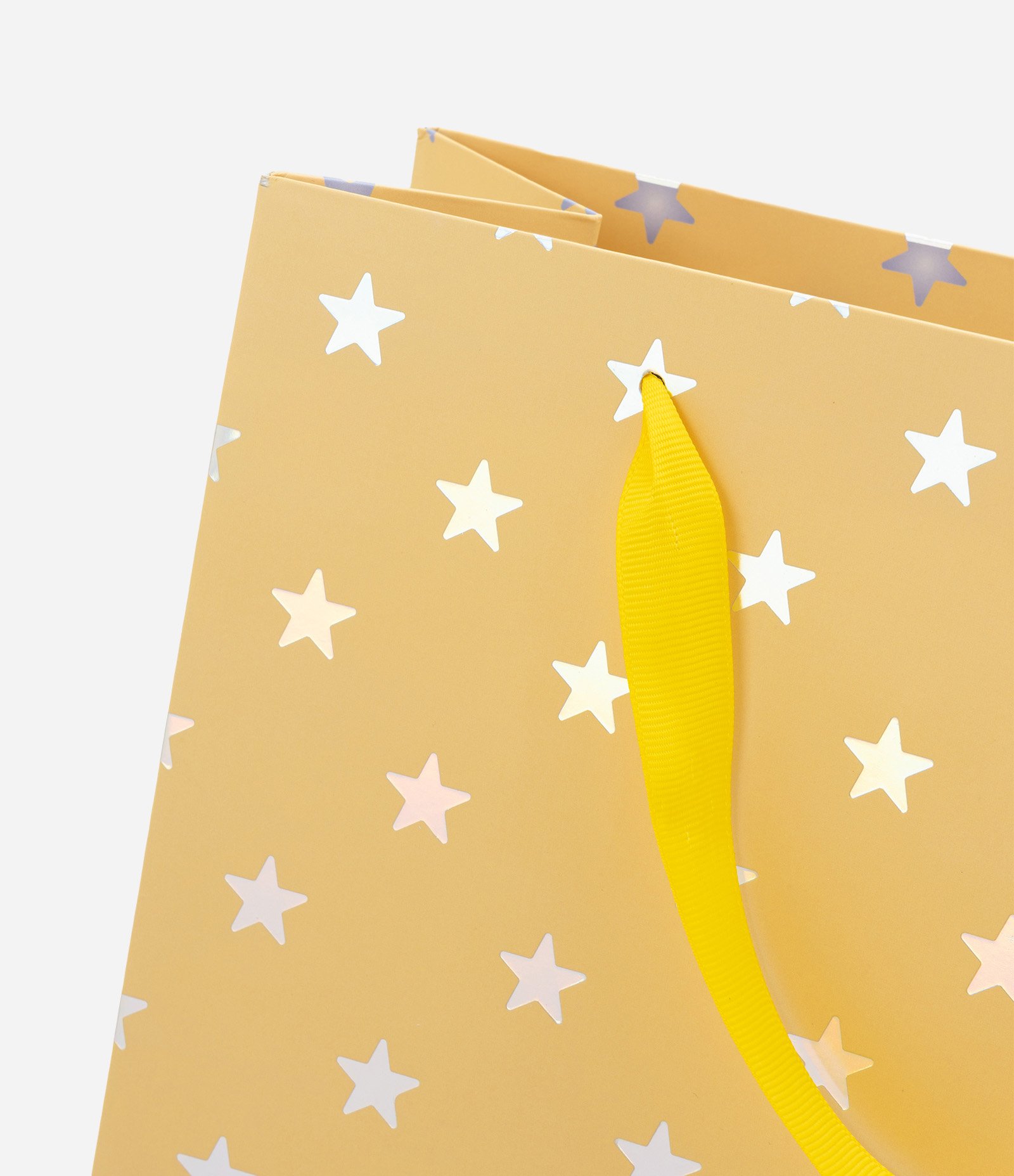 Embalagem para Presente Média em Papel com Estampa de Estrelas Amarelo 2