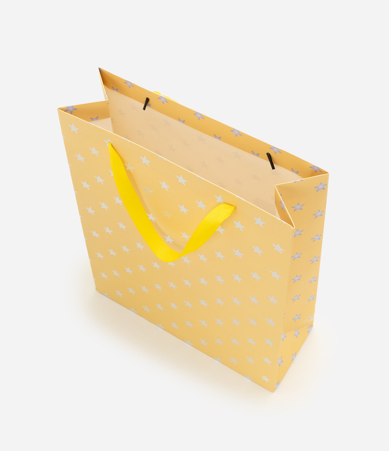 Embalagem para Presente Média em Papel com Estampa de Estrelas Amarelo 3