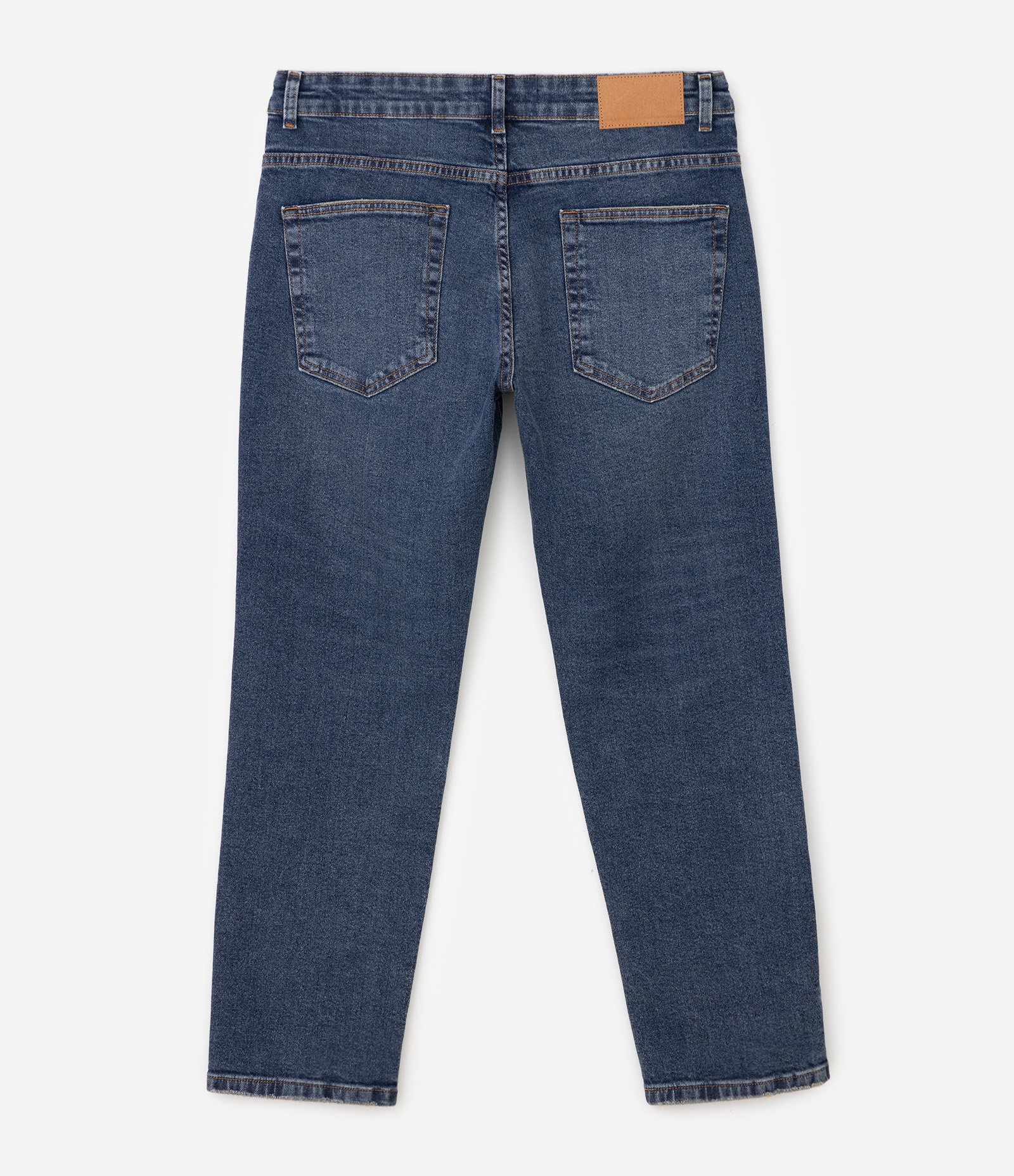 Calça Jeans Slim Cropped com Desgaste Azul 7