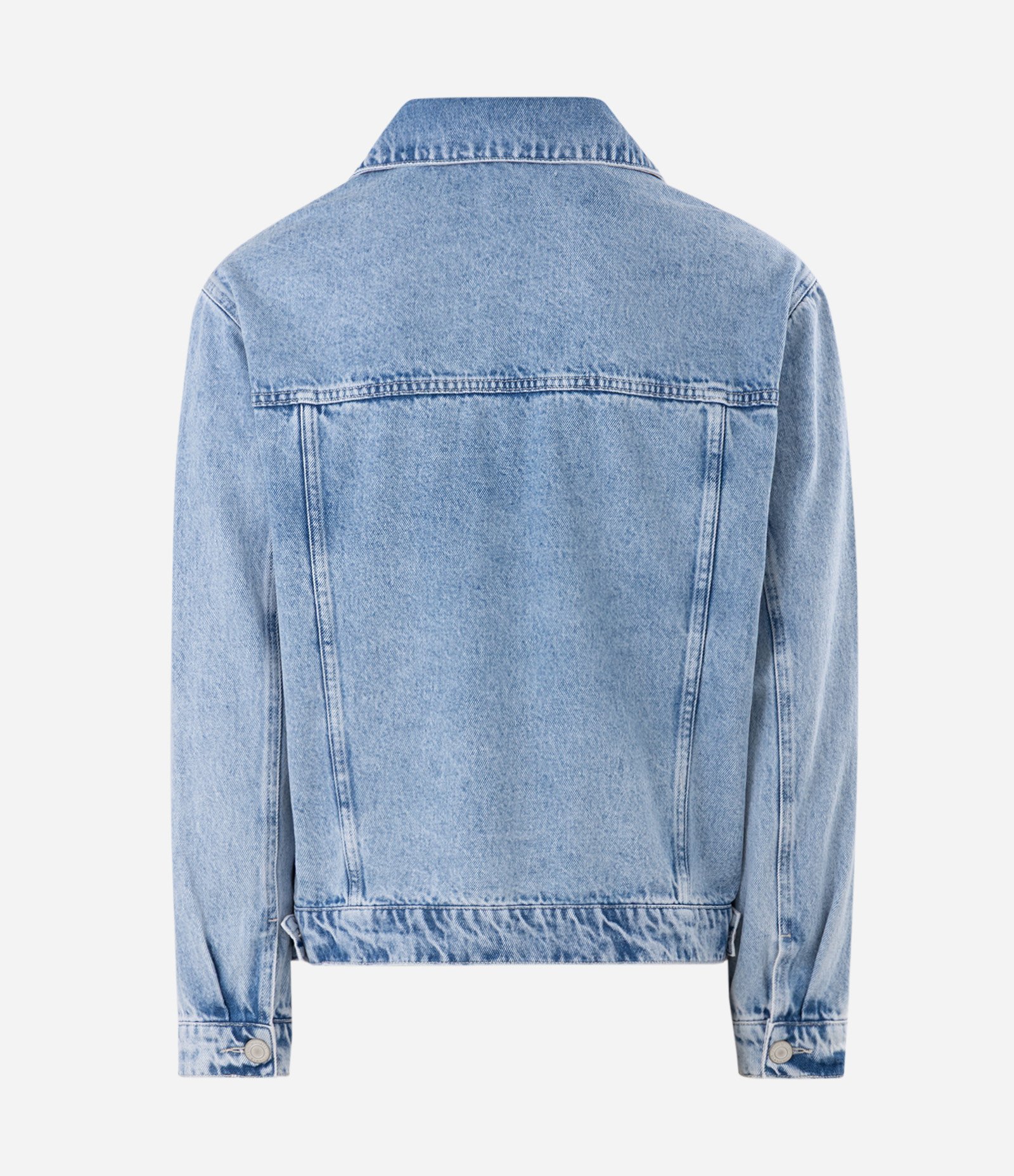 Jaqueta Boxy em Jeans com Recortes e Bolsos Azul 4
