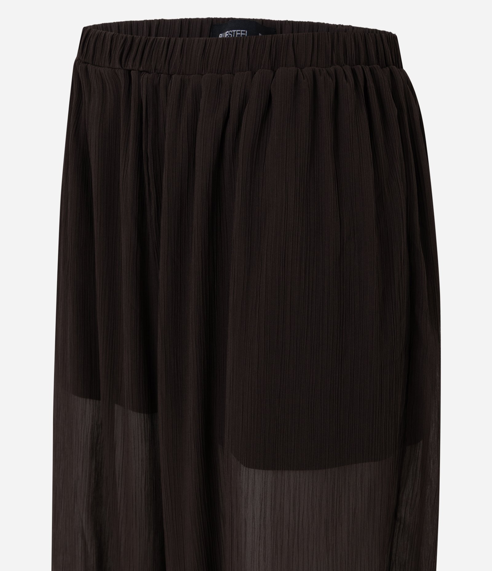 Calça Aladim em Chiffon Texturizado com Transparência Marrom 2