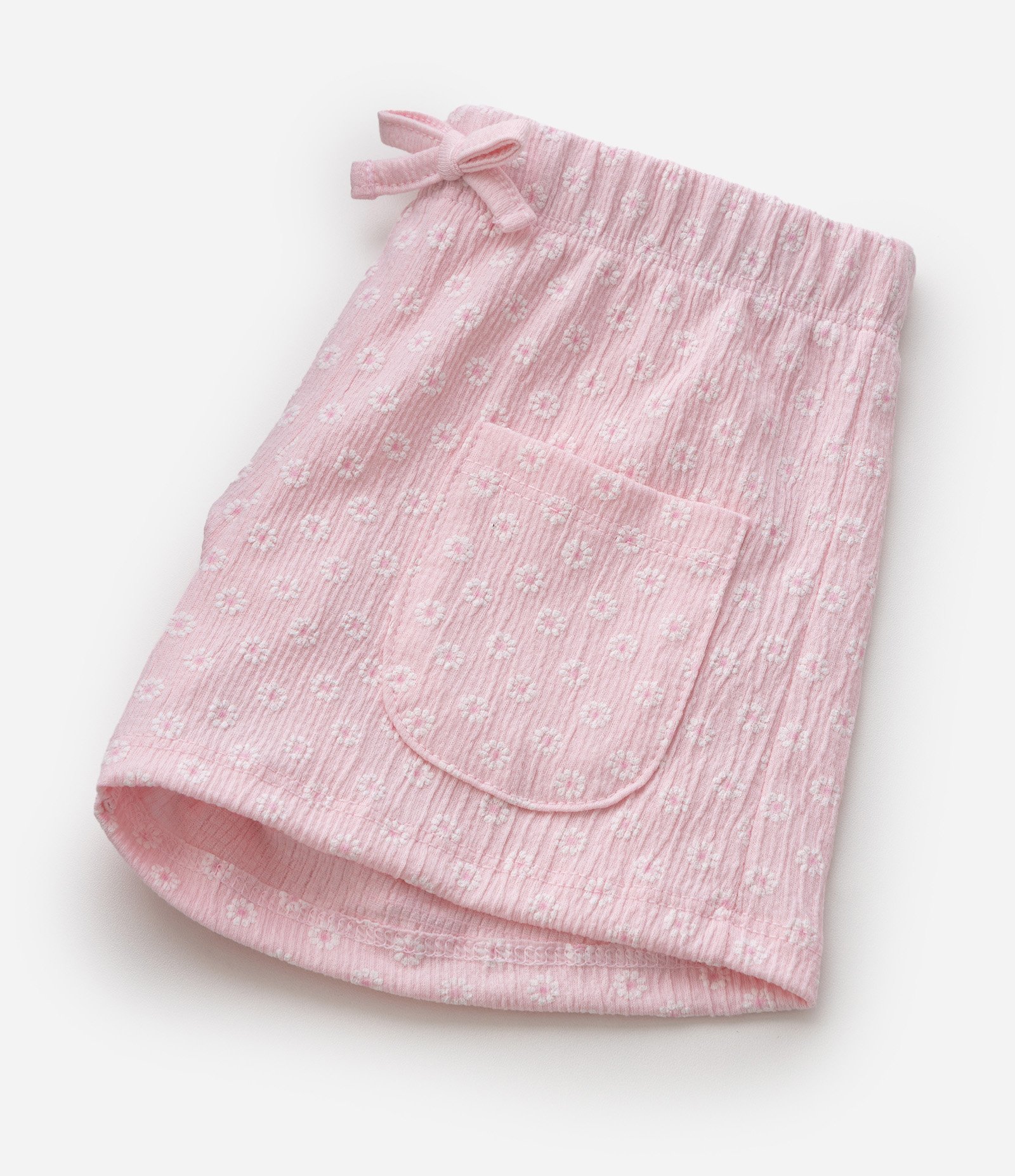 Conjunto Comfort Infantil com Estampa Floral e Texturizado - Tam 1 a 6 Anos Rosa 5