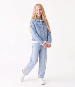 Calça Jeans Balloon Infantil em Algodão com Passantes - Tam 5 a 16 Anos