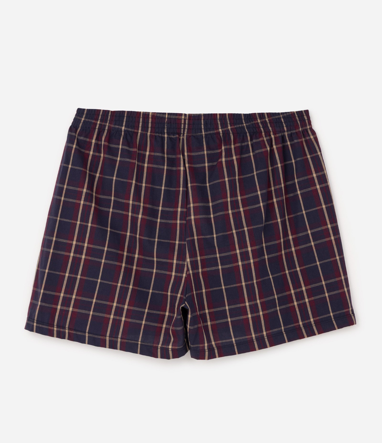 Cueca em Algodão Xadrez com Botões Frontal Bordô 6