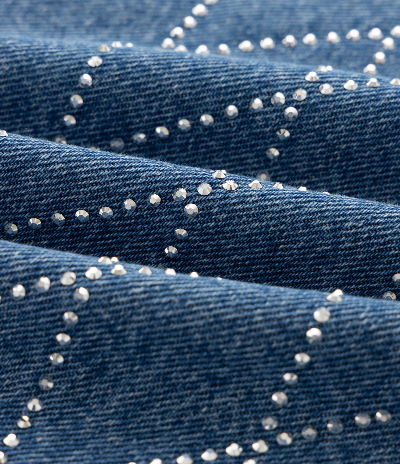 Calça Wide Infantil em Jeans com Aplicação Geométrica - Tam 5 a 16 Anos Azul Médio 3