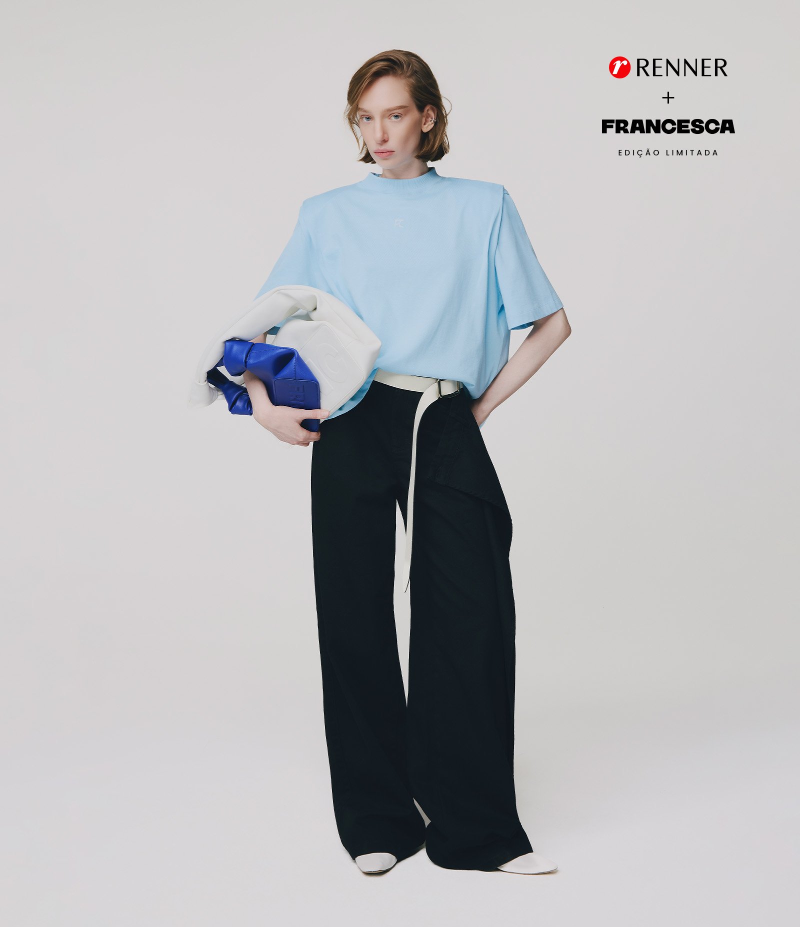 Calça Wide Leg em Jeans com Cós Transpassado Preto 1