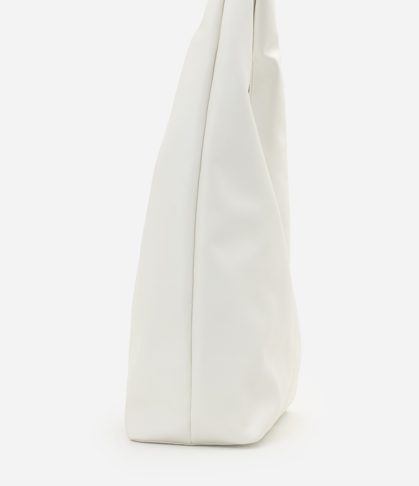 Bolsa Hobo Grande em Couro e Detalhe de Nó na Alça Off White 3