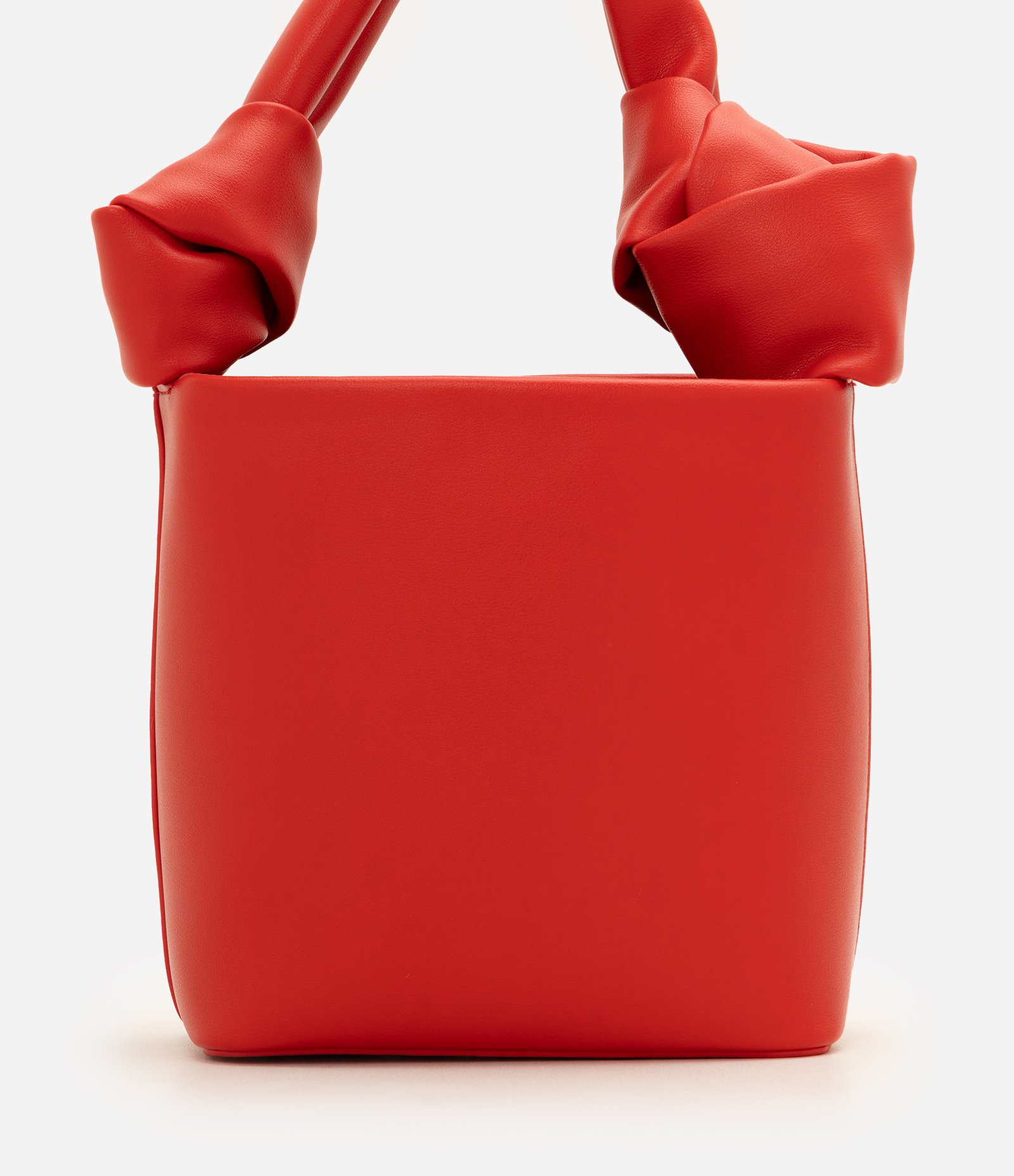 Bolsa Pequena em Couro com Alça de Mão e Detalhe de Nó Vermelho 6