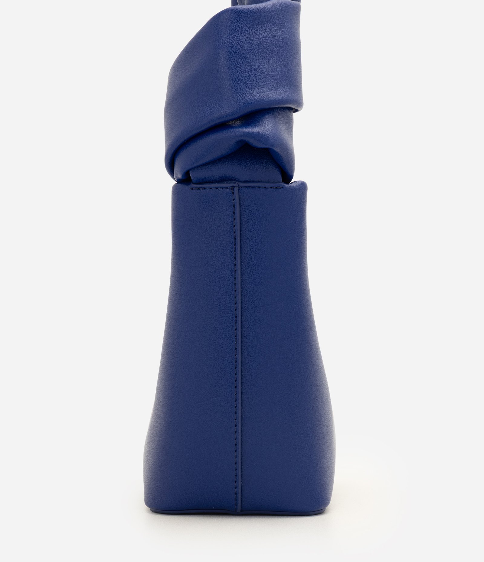 Bolsa Pequena em Couro com Alça de Mão e Detalhe de Nó Azul 3