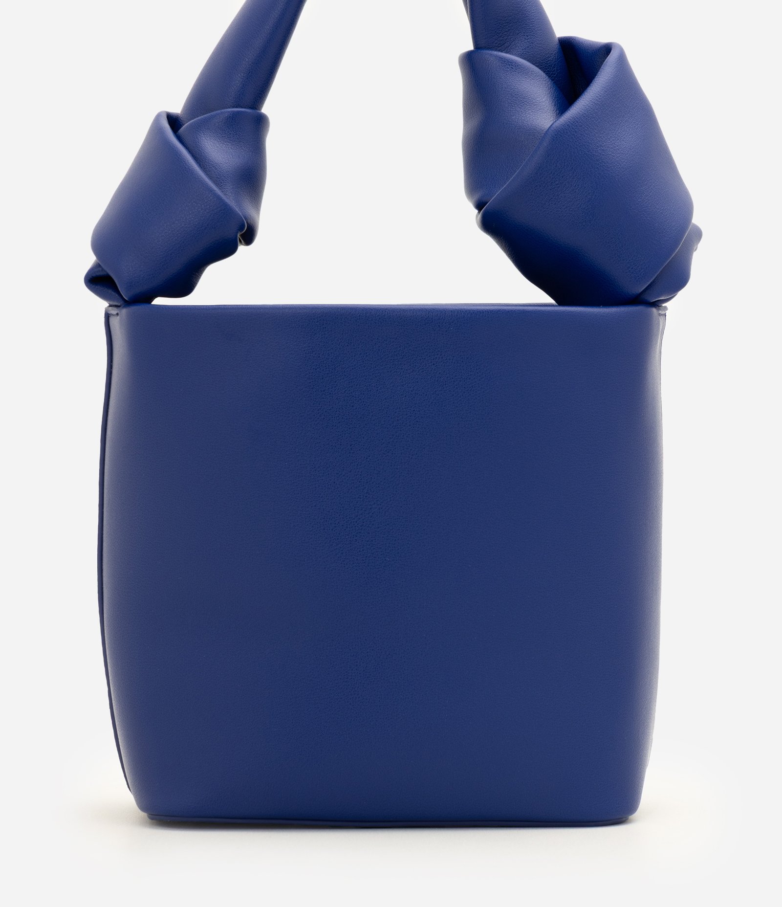 Bolsa Pequena em Couro com Alça de Mão e Detalhe de Nó Azul 4