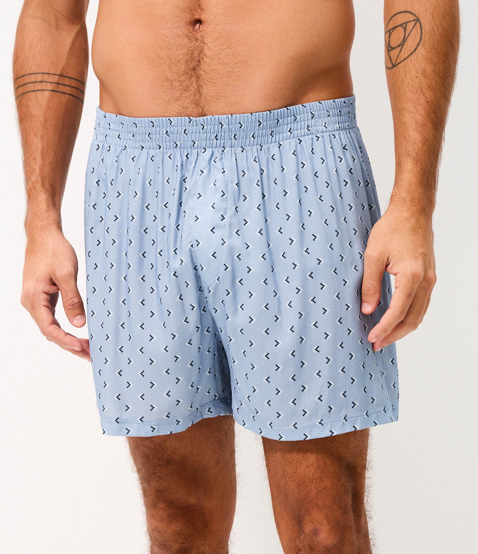 Cueca em Viscose com Estampa Geométrica e Cós Elástico Azul 2
