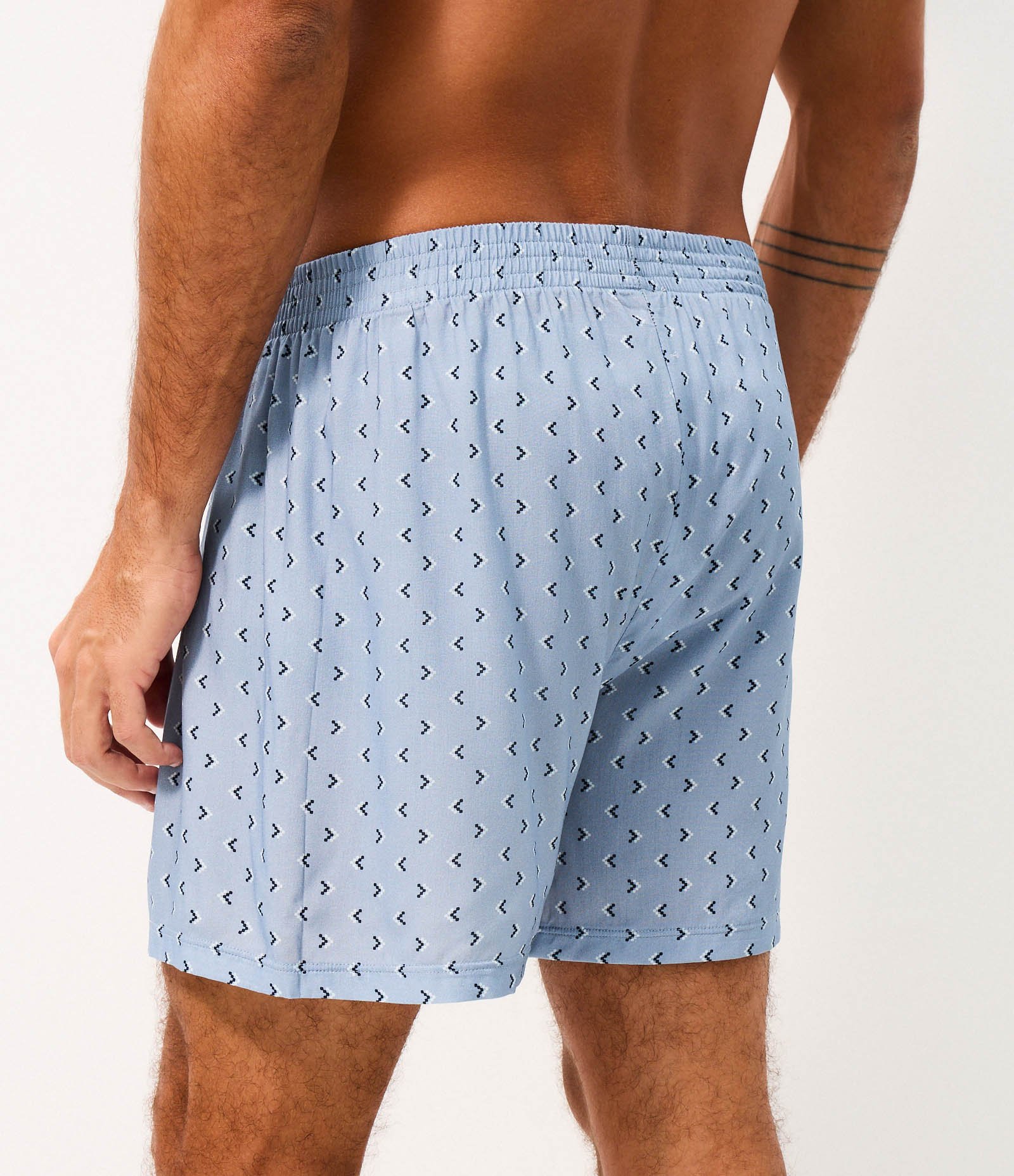 Cueca em Viscose com Estampa Geométrica e Cós Elástico Azul 3