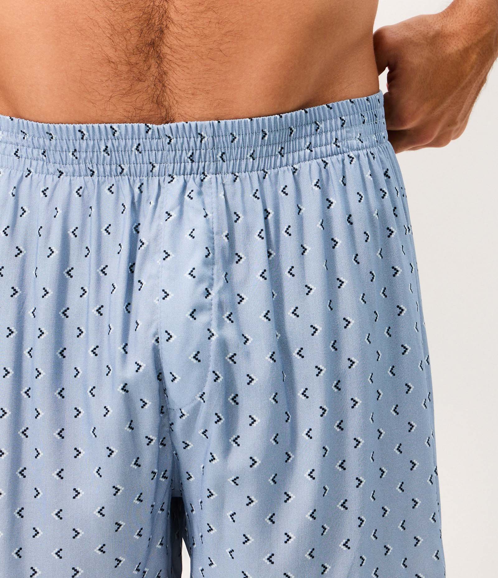 Cueca em Viscose com Estampa Geométrica e Cós Elástico Azul 4