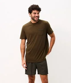 Pijama Curto em Poliviscose com Listras