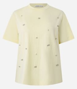 Blusa em Algodão com Aplicações de Strass