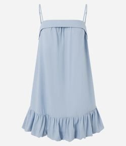 Vestido Curto Balonê em Viscolinho com Alças Finas