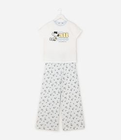 Pijama em Algodão do Snoopy - Tam 2 a 14 Anos