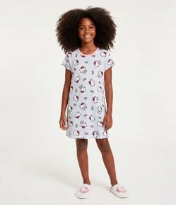 Camisola Infantil em Algodão com Estampa Hello Kitty - Tam 5 a 16 Anos
