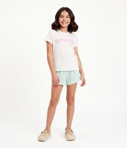 Pijama Infantil em Ribana com Floral Liberty e Laço - Tam 5 a 14 Anos