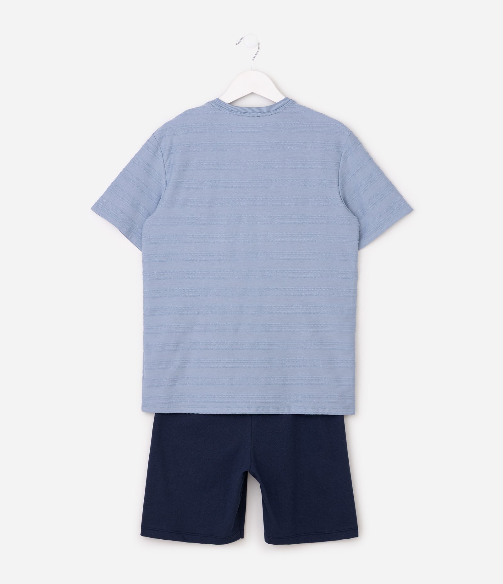 Conjunto de Pijama Infantil em Algodão Texturizado Azul 3