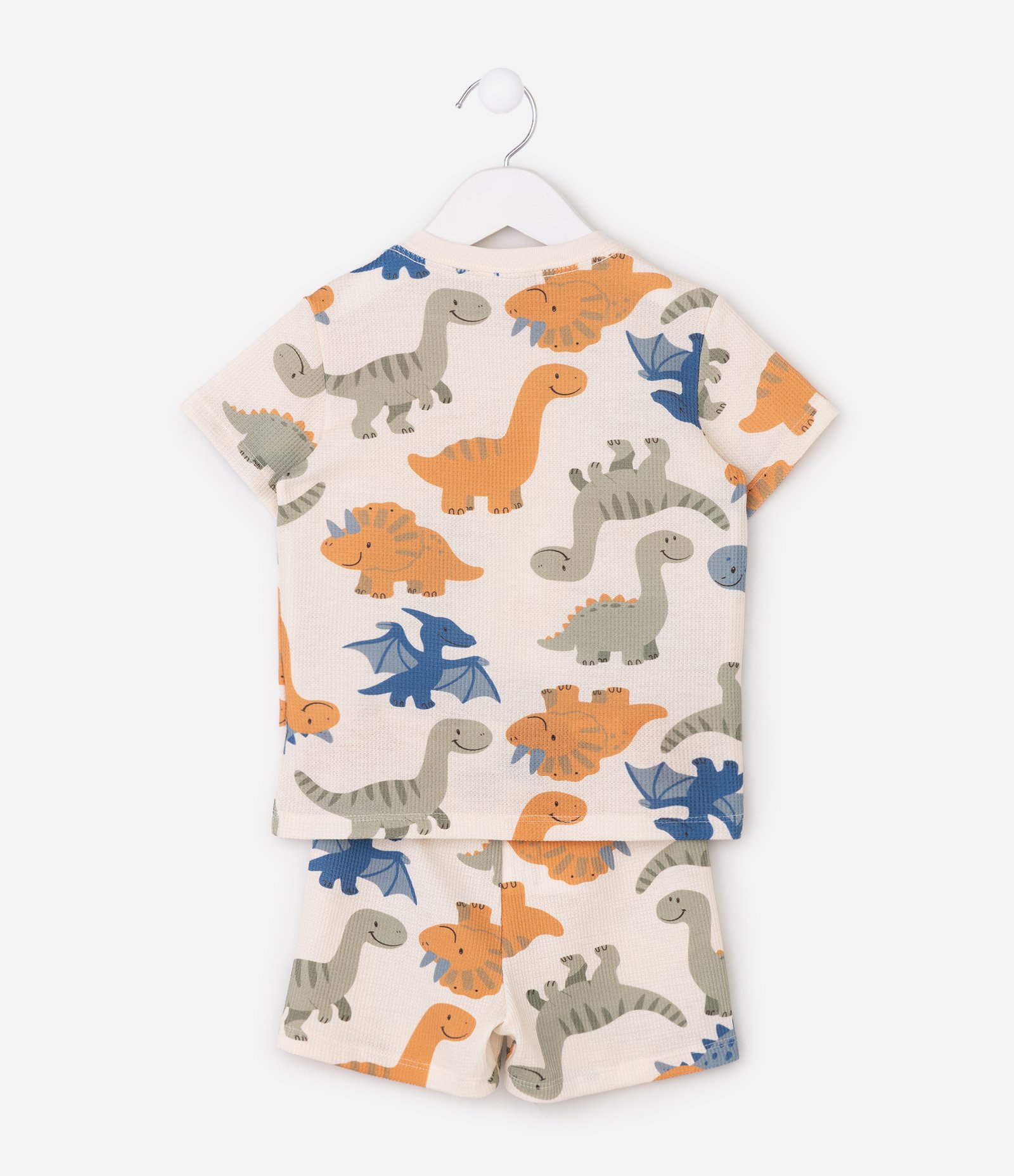 Pijama Infantil com Estampa de Dinossauros - Tam 2 a 6 Anos Bege 3