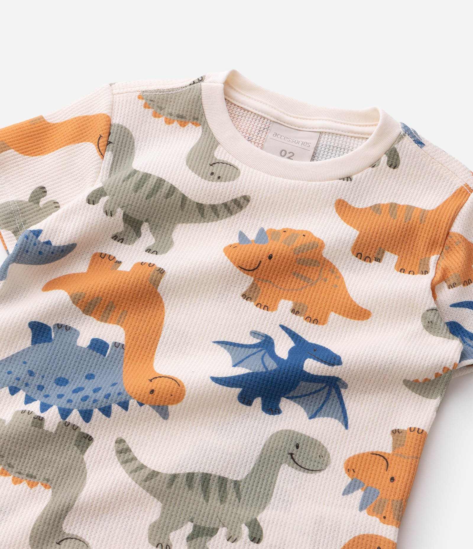 Pijama Infantil com Estampa de Dinossauros - Tam 2 a 6 Anos Bege 5