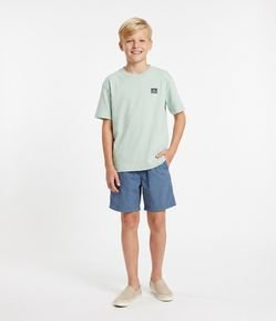 Camiseta Infantil em Algodão com Recortes e Patch - Tam 5 a 14 Anos