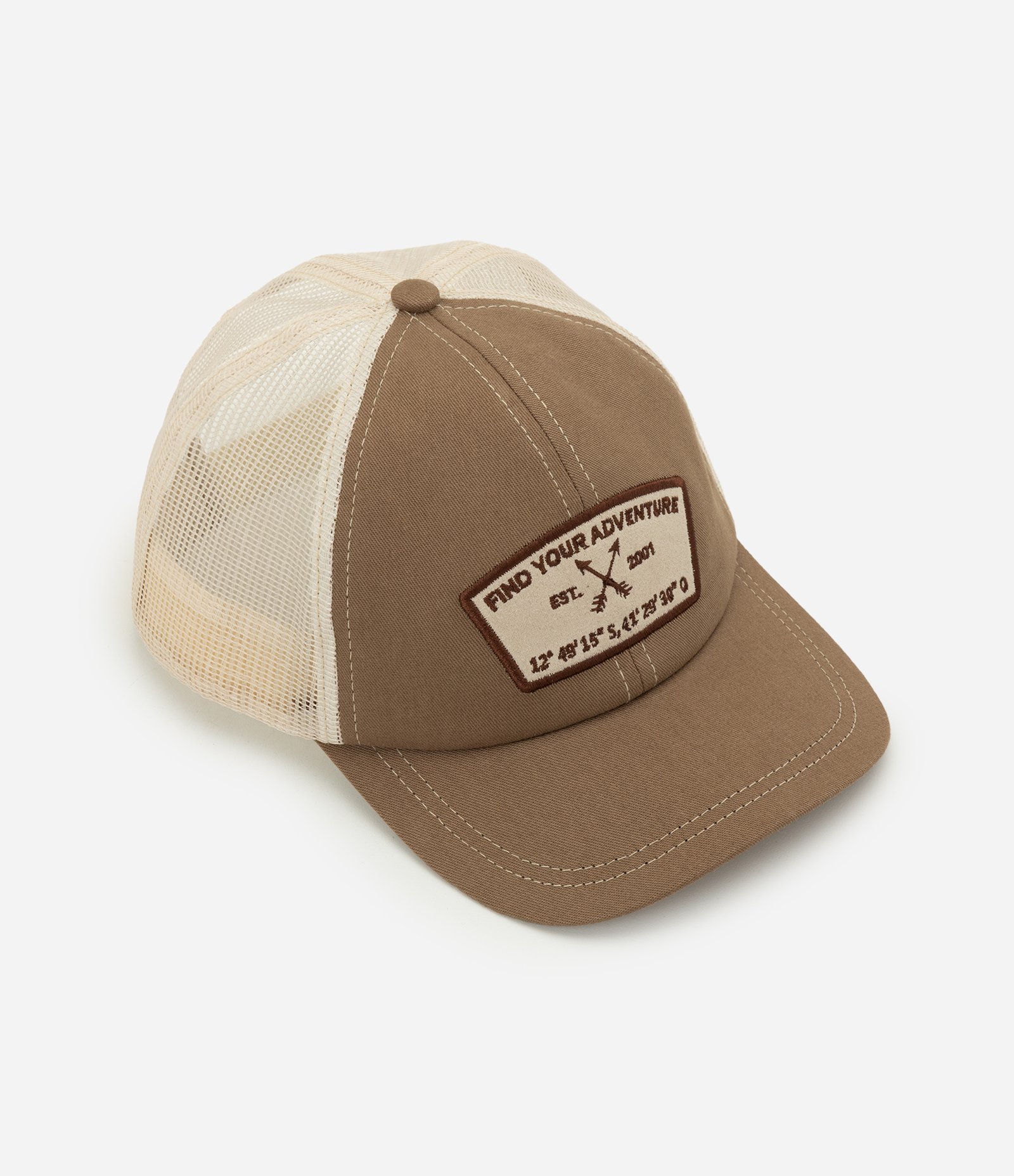 Boné Trucker Infantil em Sarja com Patch Adventure – Tam U Bege/Marrom 1