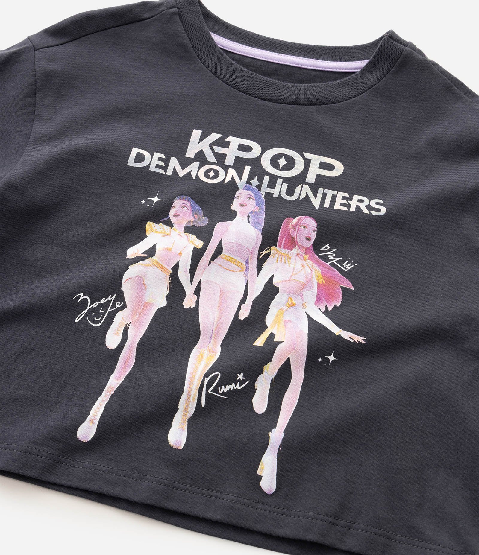 Pijama Infantil em Algodão da K-Pop Demon Hunters - Tam 5 a 14 Anos Cinza 5