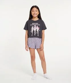 Pijama Infantil em Algodão da K-Pop Demon Hunters - Tam 5 a 14 Anos