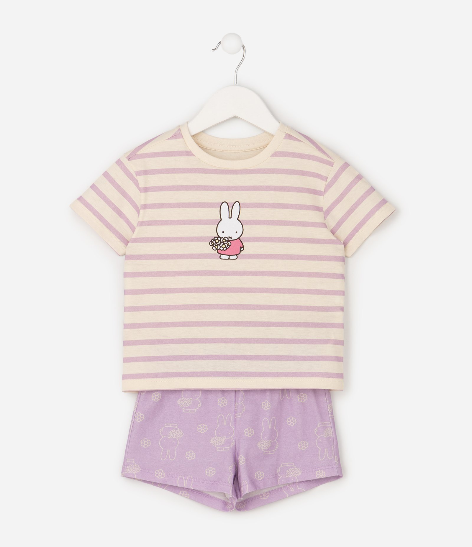 Pijama Infantil Em Algodão Miffy Estampado - tam 2 a 6 Anos Roxo 1