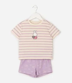 Pijama Infantil em Algodão Estampa Miffy - Tam 2 a 6 Anos